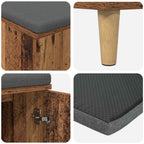 Flurbank mit Kissen mit Speicher Altholz 100 x 38 x 46 cm