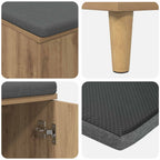 Flurbank mit Kissen mit Speicher Artisan-Eiche 100 x 38 x 46 cm
