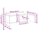 Flurbank mit Kissen mit Speicher Artisan-Eiche 100 x 38 x 46 cm