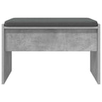 Flurbank mit Kissen Beton Grau 63 x 38 x 40 cm