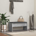 Flurbank mit Kissen Beton Grau 83 x 38 x 40 cm