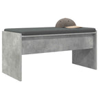 Flurbank mit Kissen Beton Grau 83 x 38 x 40 cm