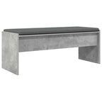 Flurbank mit Kissen Beton Grau 103 x 38 x 40 cm