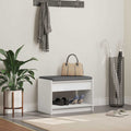 Flurbank mit Kissen mit Regal mit Speicher Weiß 63 x 38 x 45 cm