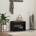 Flurbank mit Kissen mit Regal Schwarze Eiche 63 x 38 x 45 cm