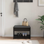 Flurbank mit Kissen mit Regal Schwarze Eiche 63 x 38 x 45 cm