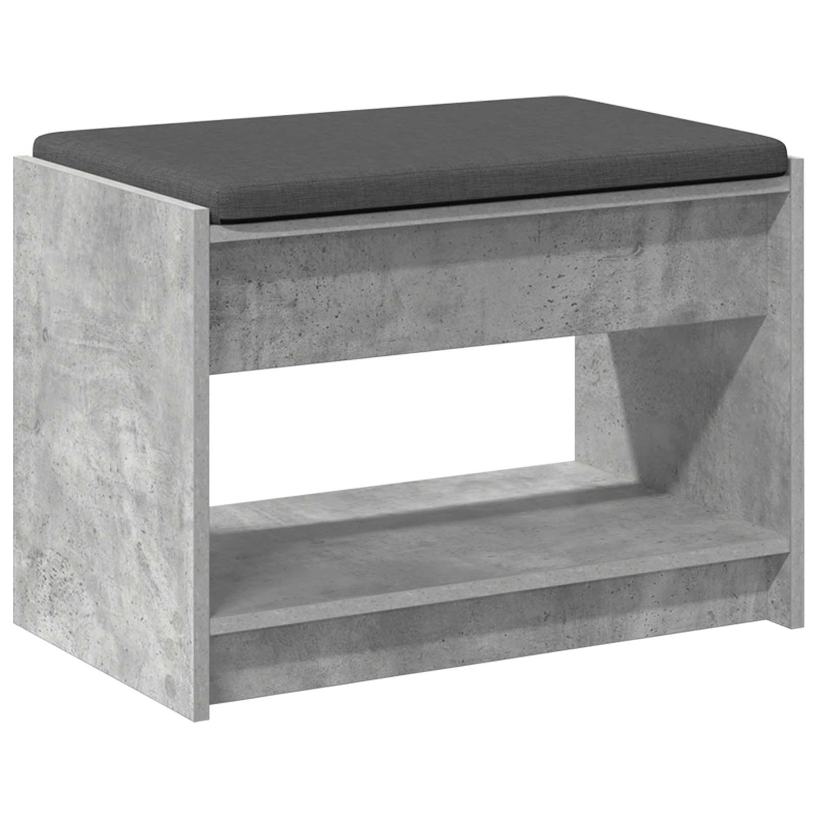 Flurbank mit Kissen mit Regal Betongrau 63 x 38 x 45 cm