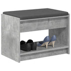Flurbank mit Kissen mit Regal Betongrau 63 x 38 x 45 cm