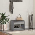 Flurbank mit Kissen mit Regal Graues Sonoma 63 x 38 x 45 cm