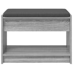 Flurbank mit Kissen mit Regal Graues Sonoma 63 x 38 x 45 cm