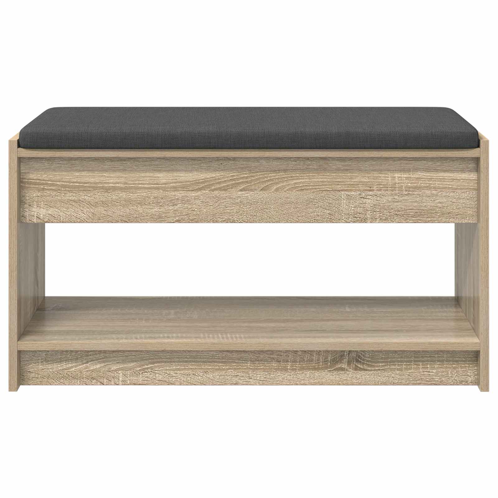 Flurbank mit Kissen mit Regal Sonoma-Eiche 83 x 38 x 45 cm