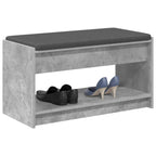 Flurbank mit Kissen mit Regal Betongrau 83 x 38 x 45 cm