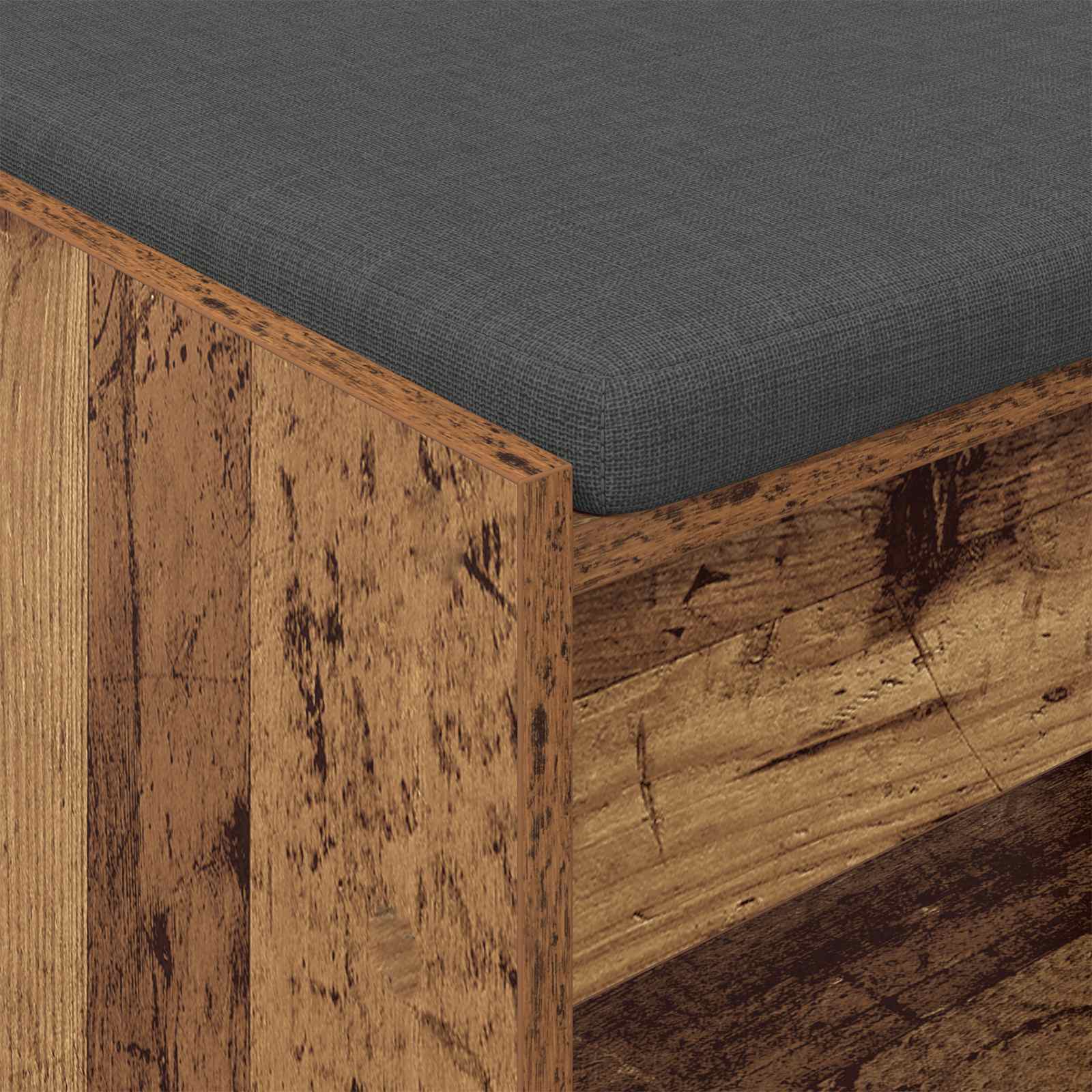 Flurbank mit Kissen mit Regal Altholz 83 x 38 x 45 cm