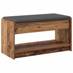 Flurbank mit Kissen mit Regal Altholz 83 x 38 x 45 cm