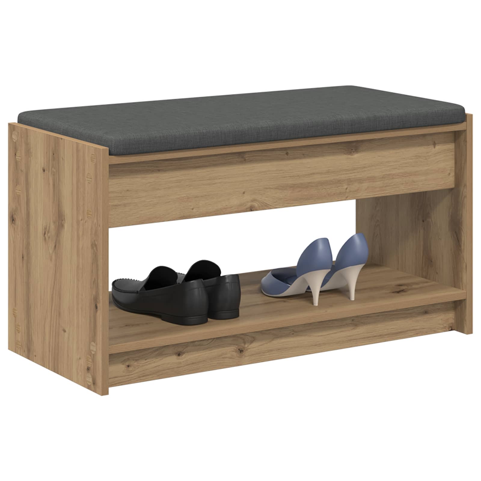 Flurbank mit Kissen mit Regal Artisan-Eiche 83 x 38 x 45 cm