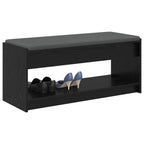 Flurbank mit Kissen mit Regal Schwarze Eiche 103 x 38 x 45 cm