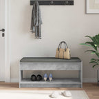 Flurbank mit Kissen mit Regal Betongrau 103 x 38 x 45 cm