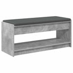 Flurbank mit Kissen mit Regal Betongrau 103 x 38 x 45 cm