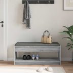 Flurbank mit Kissen mit Regal Graues Sonoma 103 x 38 x 45 cm
