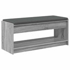 Flurbank mit Kissen mit Regal Graues Sonoma 103 x 38 x 45 cm