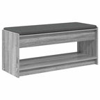 Flurbank mit Kissen mit Regal Graues Sonoma 103 x 38 x 45 cm