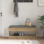 Flurbank mit Kissen mit Regal Artisan-Eiche 103 x 38 x 45 cm