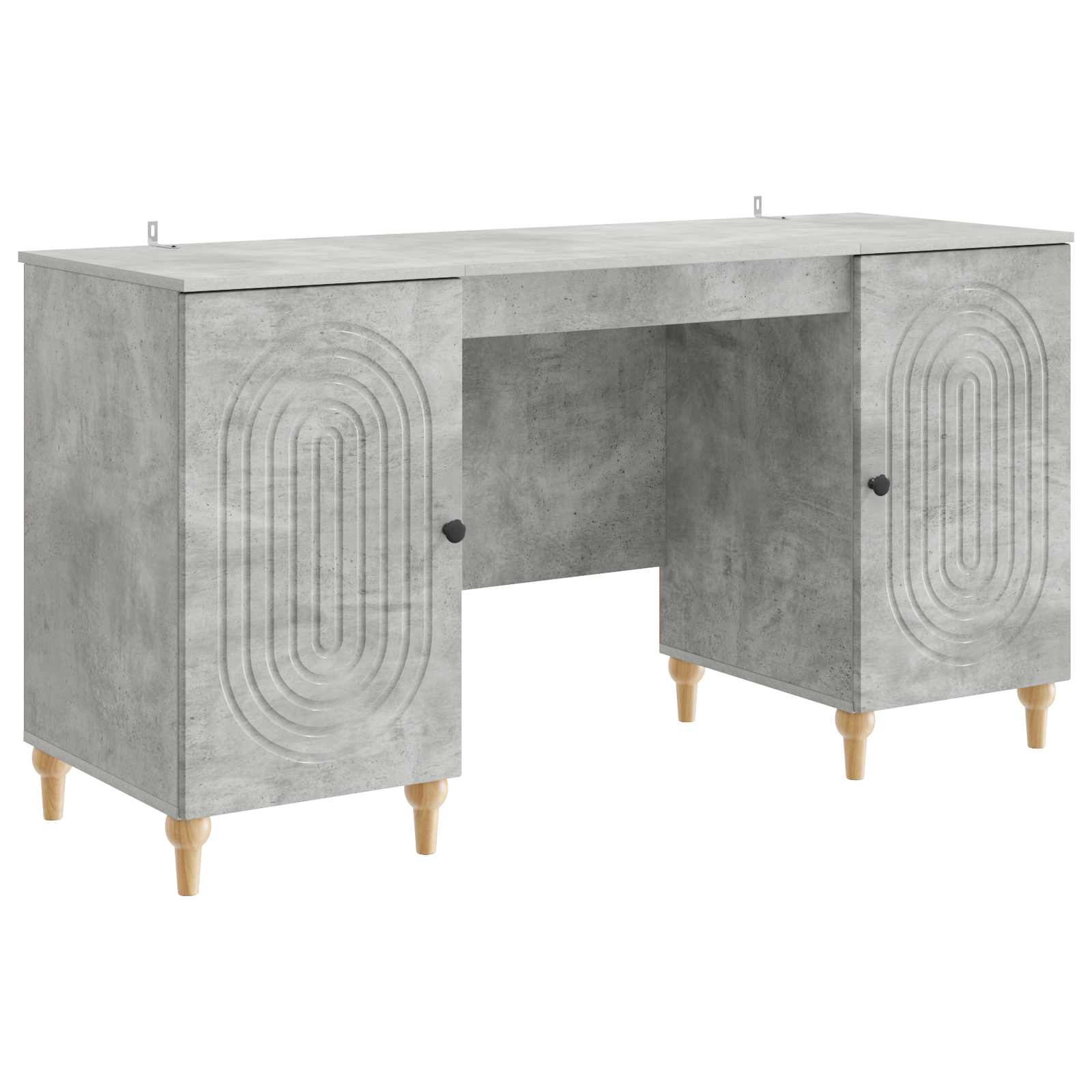 Schreibtisch mit Tür Betongrau 142,5 x 50 x 75 cm Holzwerkstoff
