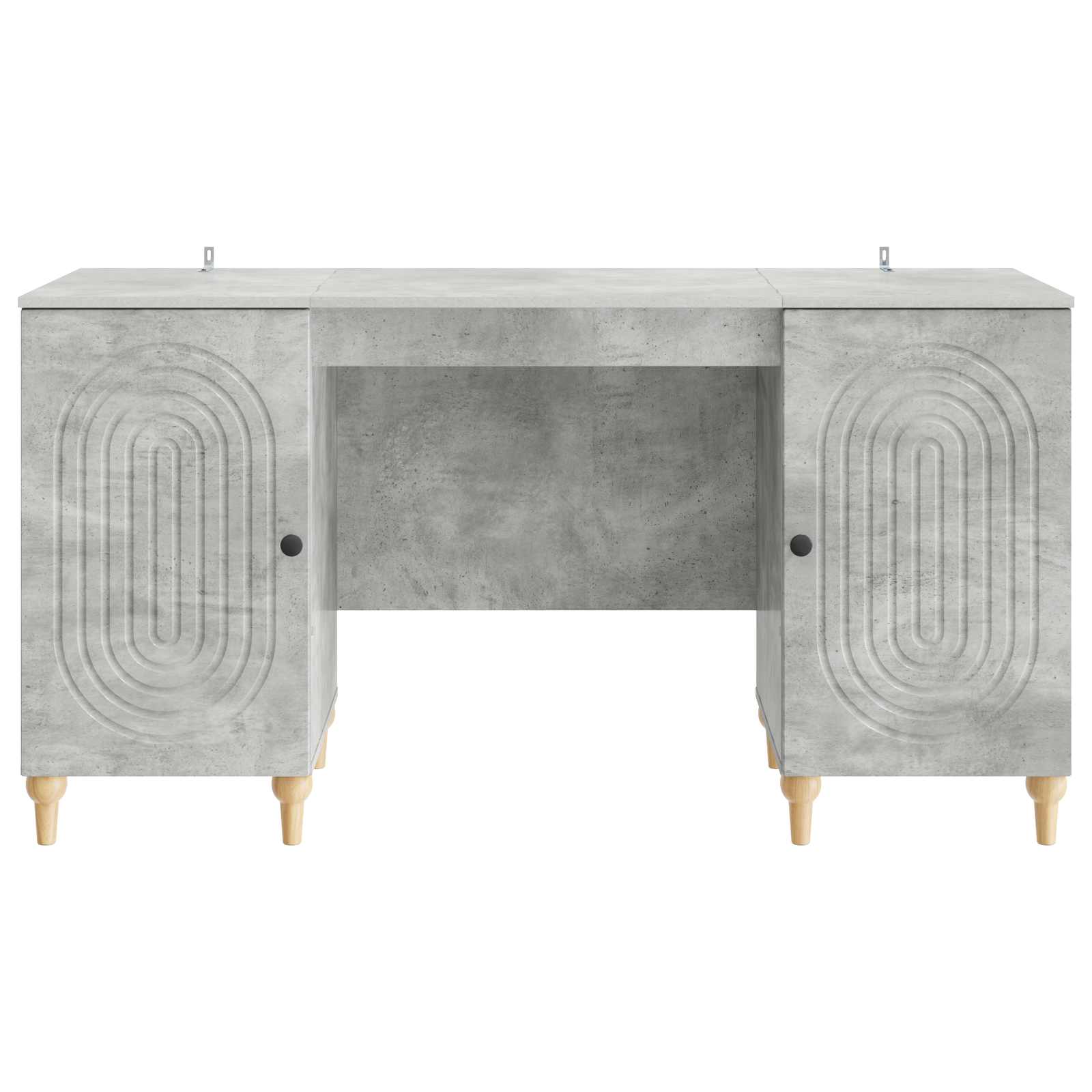 Schreibtisch mit Tür Betongrau 142,5 x 50 x 75 cm Holzwerkstoff