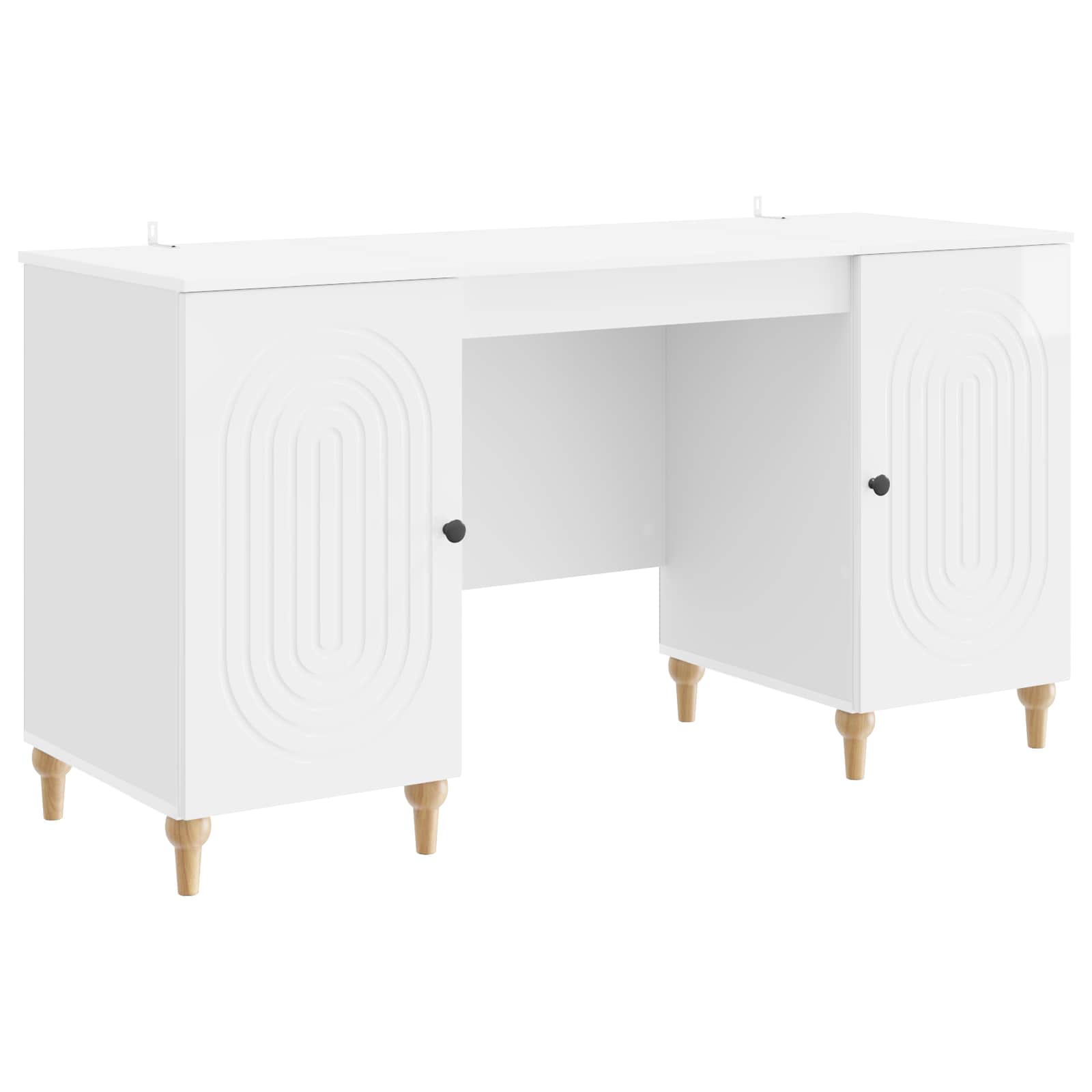 Schreibtisch Glänzend Weiß 142,5 x 50 x 75 cm Holzwerkstoff