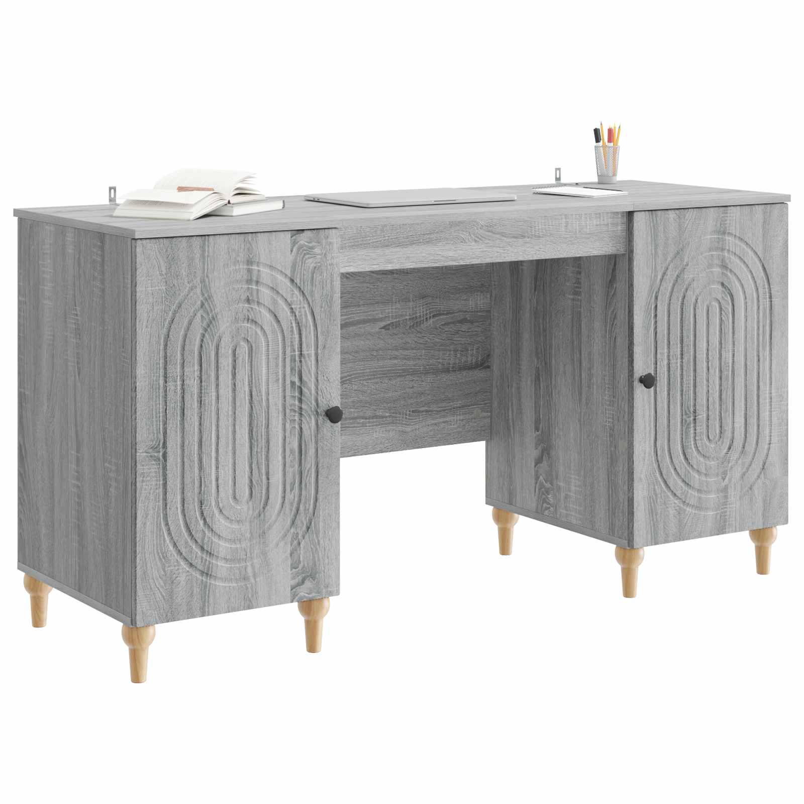 Schreibtisch Graues Sonoma 142,5 x 50 x 75 cm Holzwerkstoff