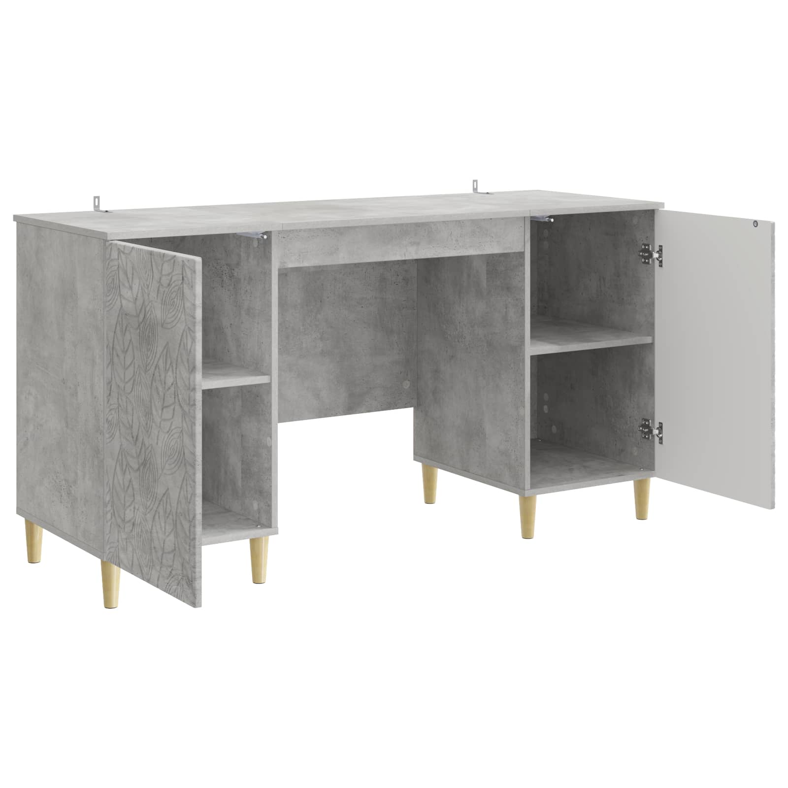 Schreibtisch Betongrau Holzwerkstoff 142,5 x 50 x 75 cm