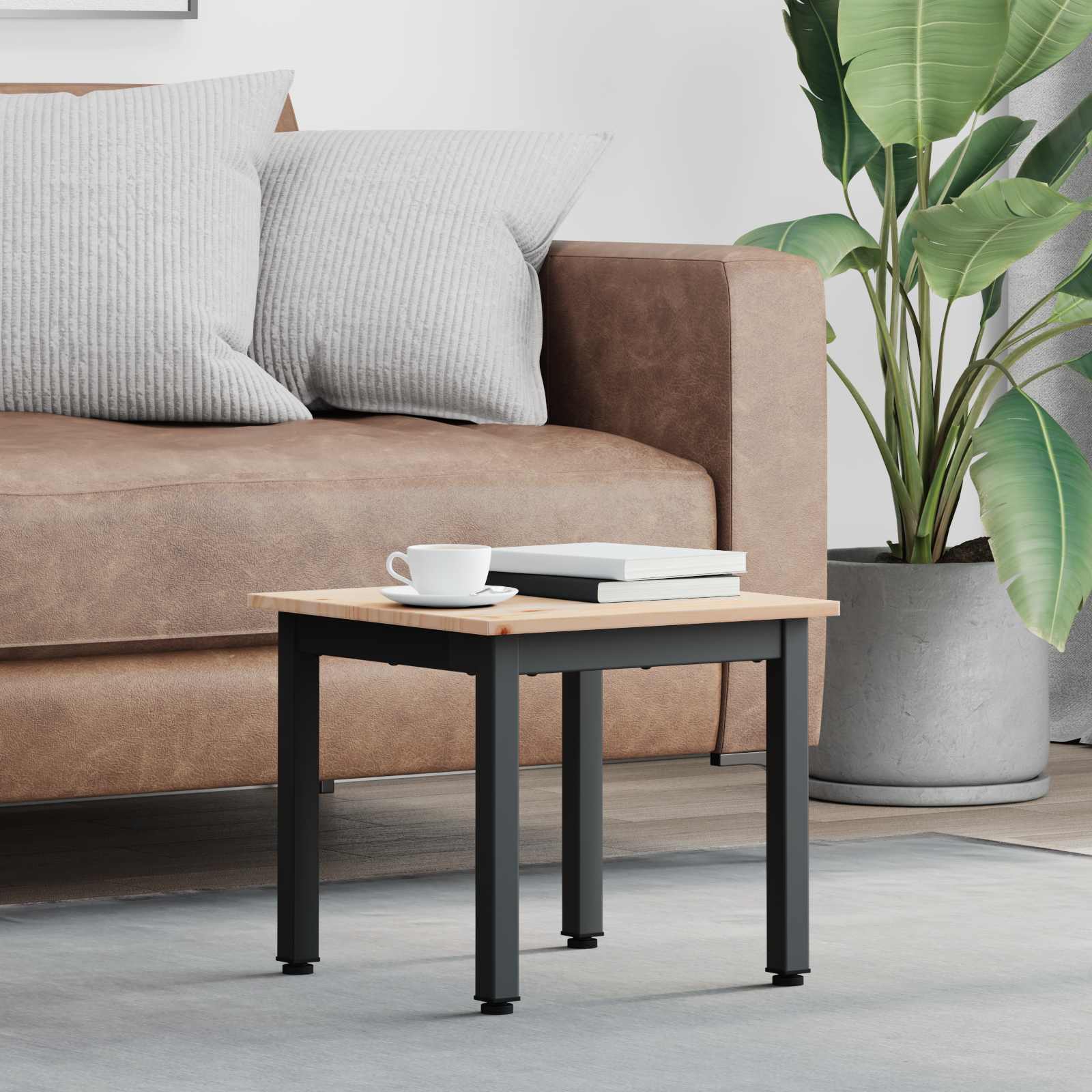 Couchtisch Natur 40 x 40 x 36 cm Massives Kiefernholz