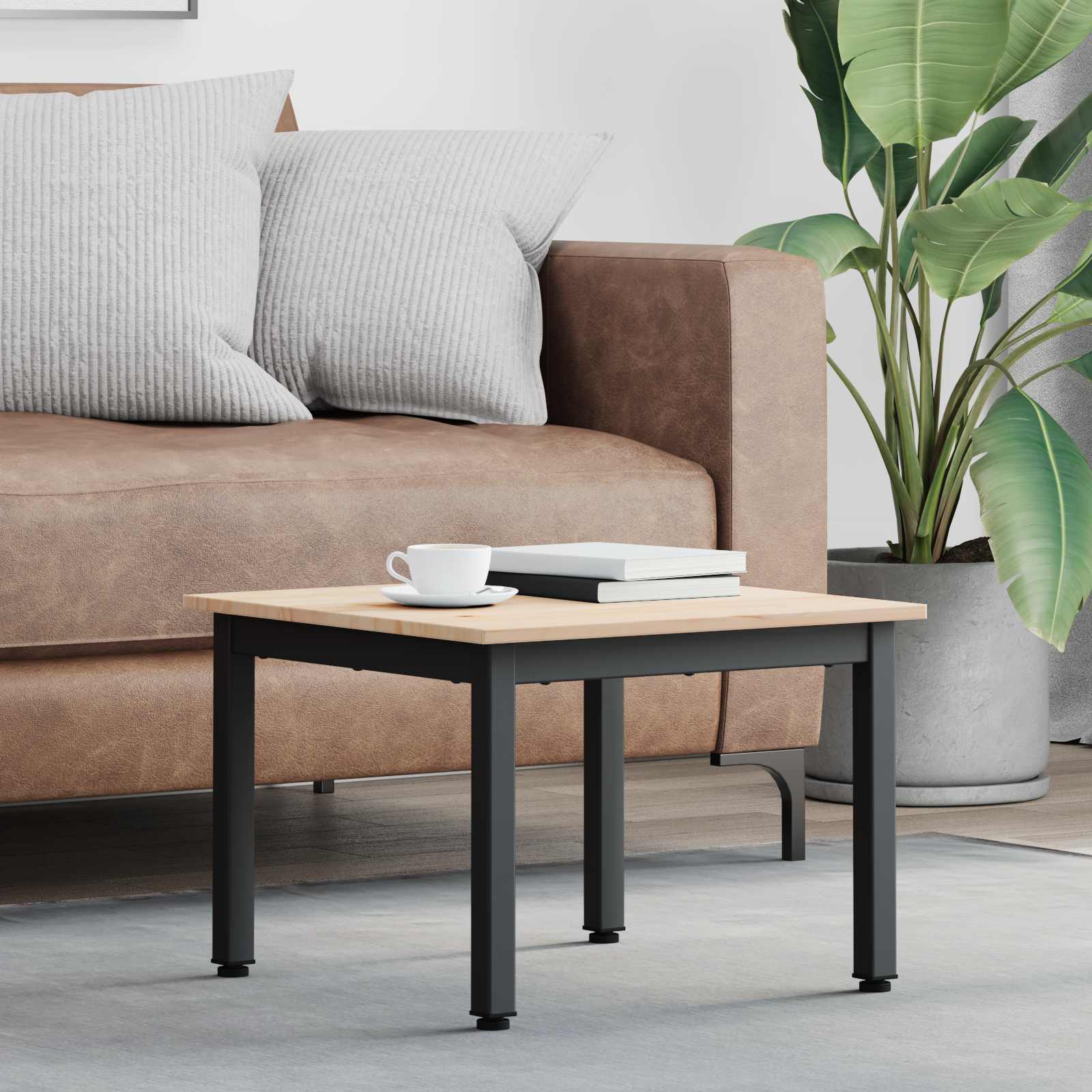 Couchtisch Natur 50 x 50 x 36 cm Massives Kiefernholz