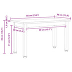 Couchtisch Natur 60 x 30 x 36 cm Massives Kiefernholz