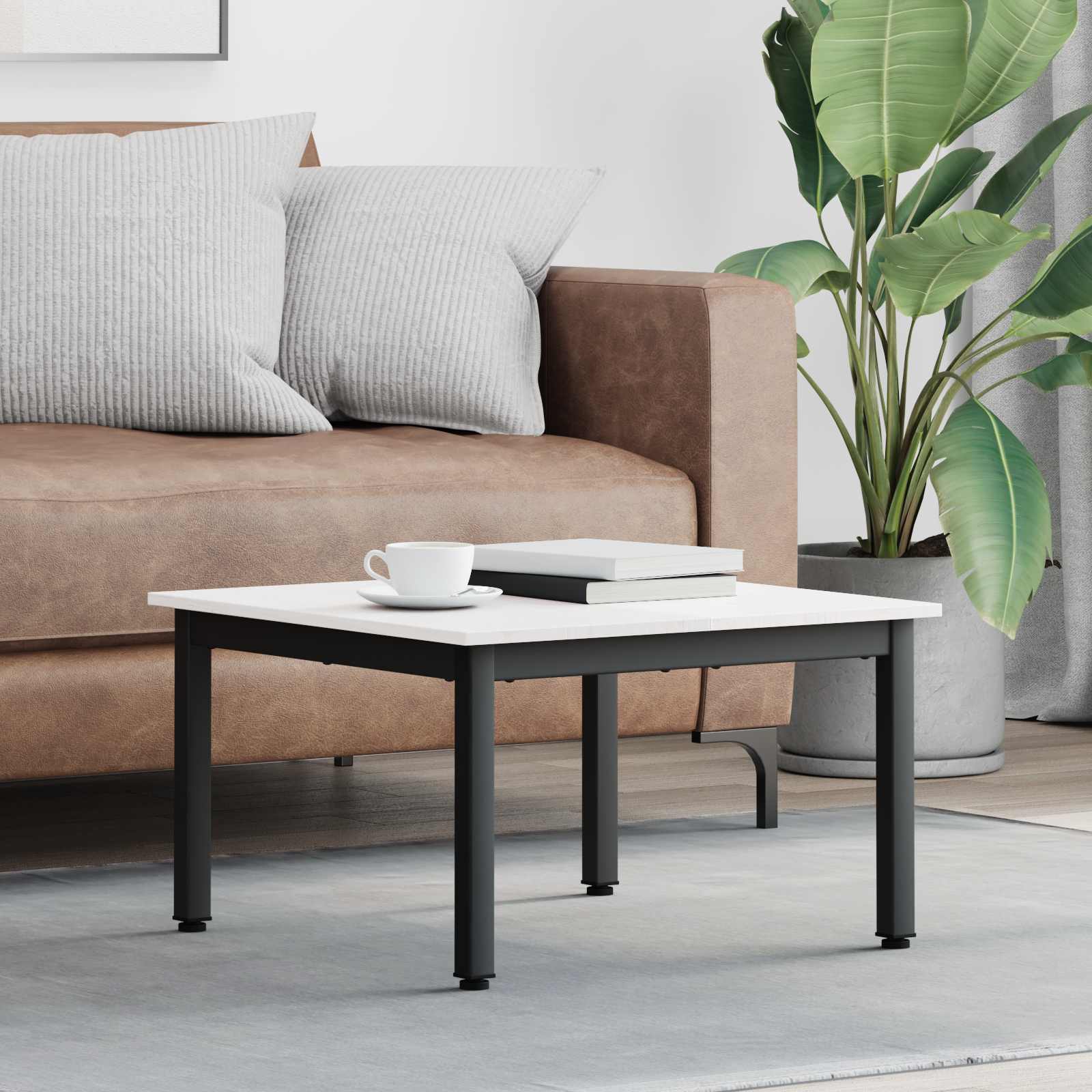 Couchtisch Weiß 60 x 60 x 36 cm Massives Kiefernholz
