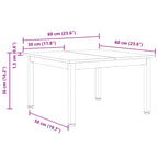 Couchtisch Weiß 60 x 60 x 36 cm Massives Kiefernholz