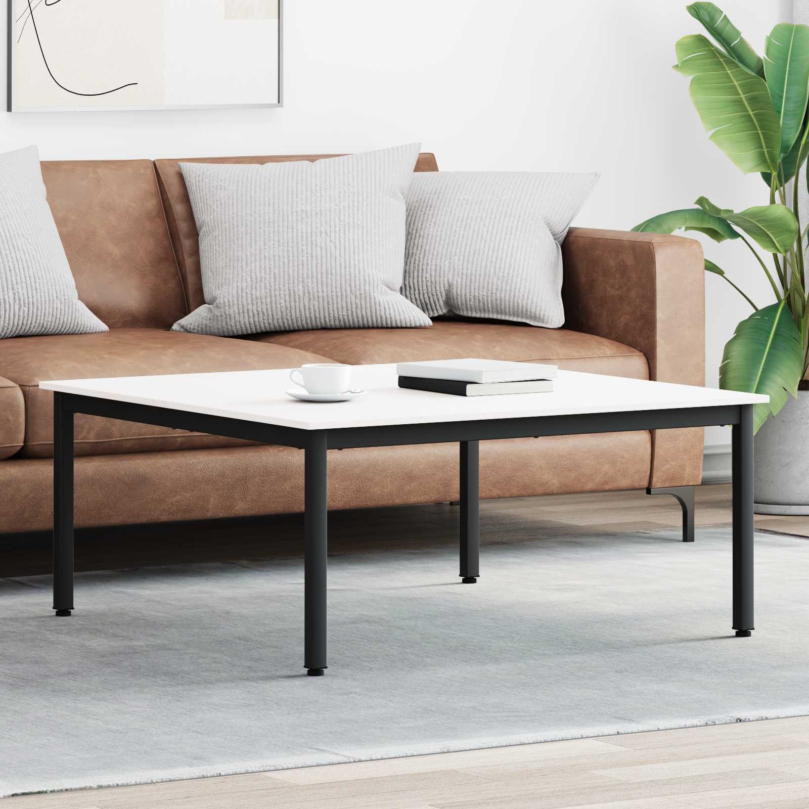 Couchtisch Weiß 100 x 100 x 45 cm Massives Kiefernholz