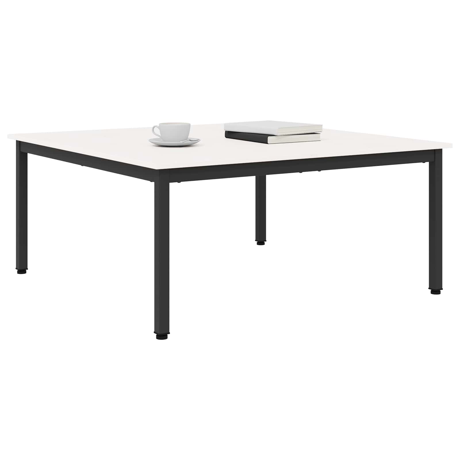 Couchtisch Weiß 100 x 100 x 45 cm Massives Kiefernholz
