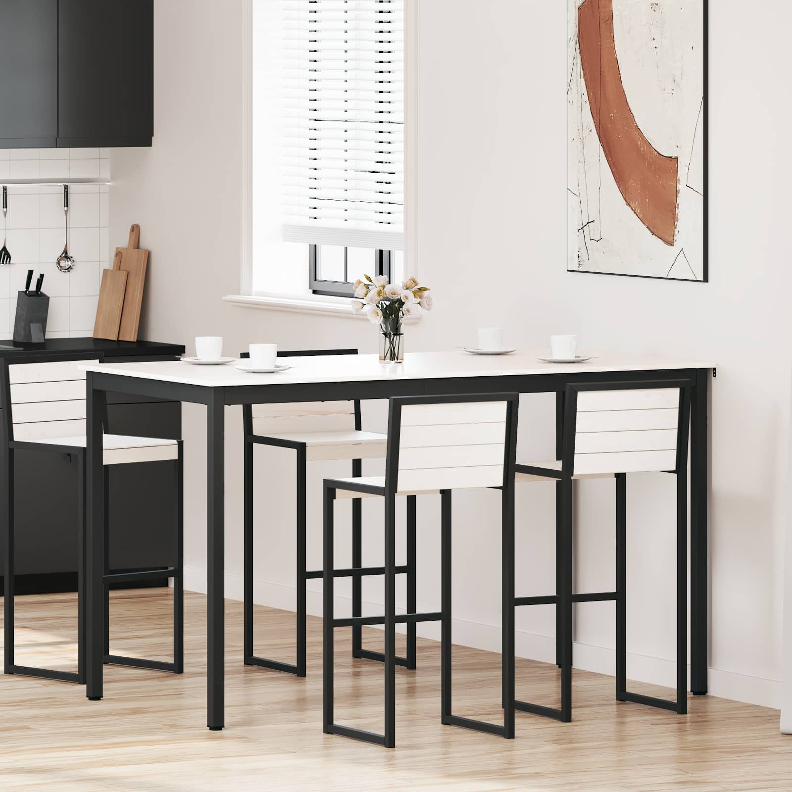 Bartisch Weiß 180 x 90 x 105 cm Massives Kiefernholz