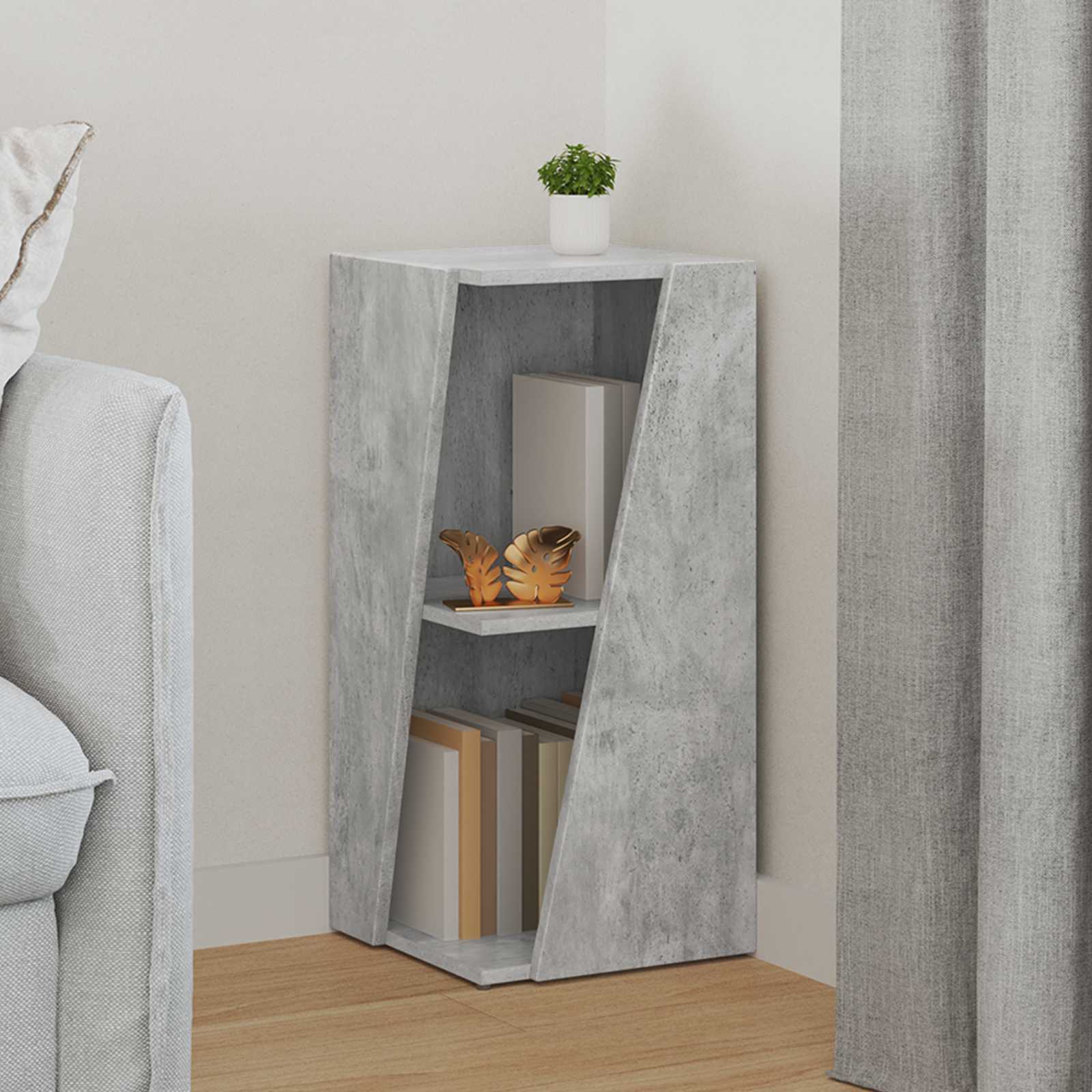 Seitenregal Beton Grau 33 x 32 x 70,5 cm Holzwerkstoff
