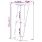 Seitenregal Graues Sonoma 33 x 32 x 70,5 cm Holzwerkstoff