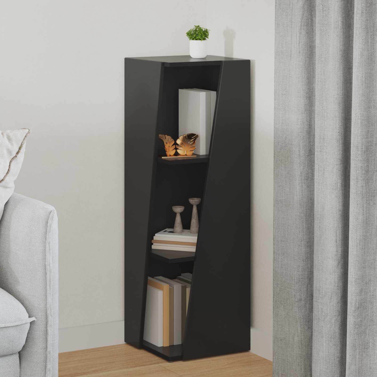 Seitenregal Schwarz 33 x 32 x 100,5 cm Holzwerkstoff