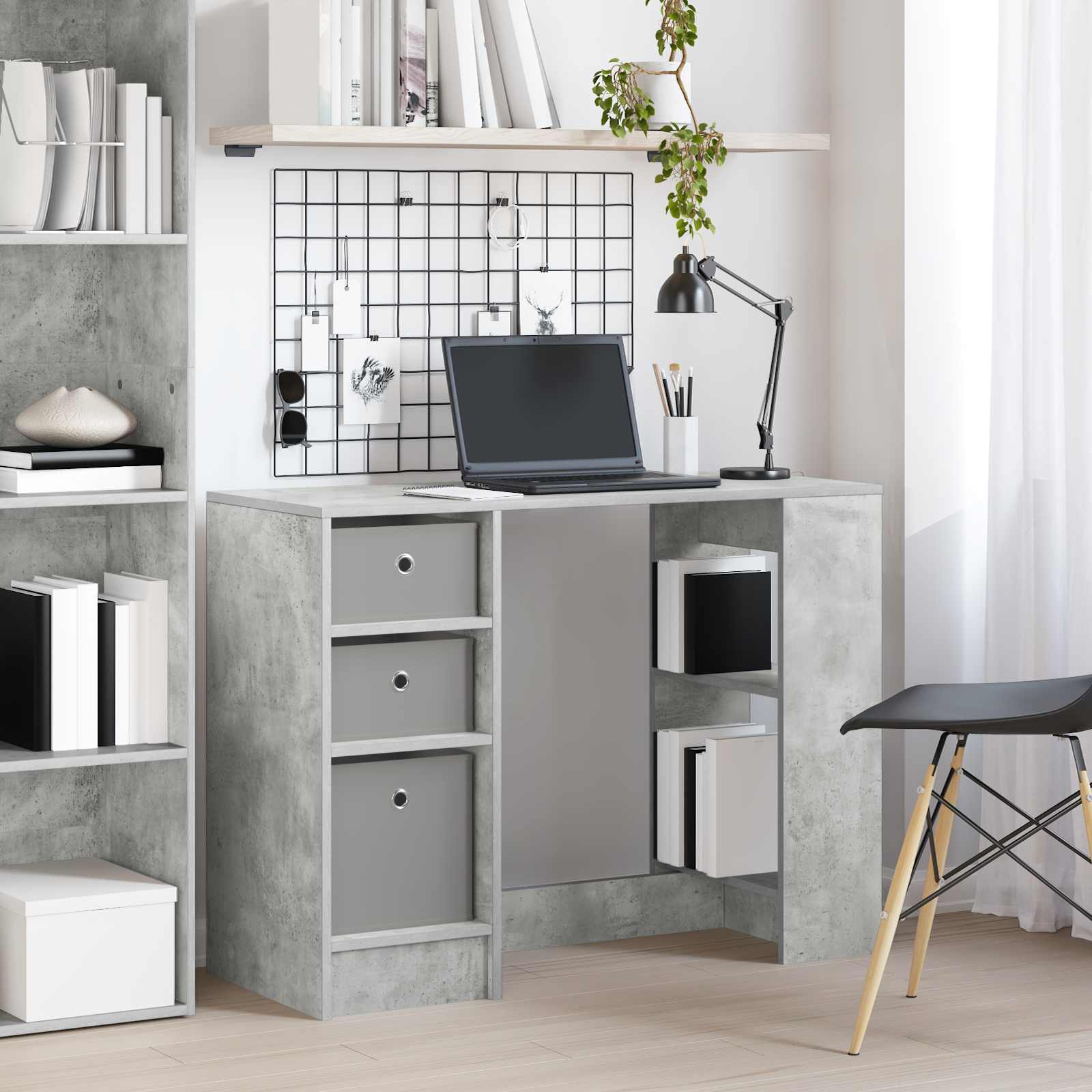 Schreibtisch Beton Grau 100 x 40 x 75 cm Holzwerkstoff
