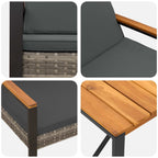 Gartenmöbel Set 4 pcs Grau und Dunkelgrau Poly-Rattan