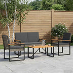 Gartenmöbel Set 4 pcs Grau und Dunkelgrau Poly-Rattan