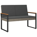 Gartenmöbel Set 4 pcs Grau und Dunkelgrau Poly-Rattan