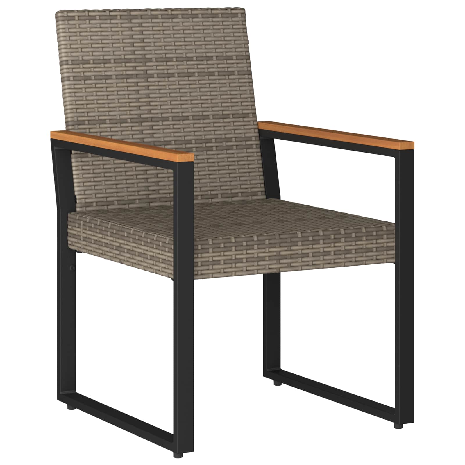 Gartenmöbel Set 4 pcs Grau und Dunkelgrau Poly-Rattan