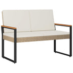 Gartenmöbel Set 4 pcs Beige und Cremeweiß Poly-Rattan