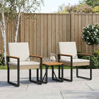 Gartenmöbel Set 3 pcs Beige und Cremeweiß Poly-Rattan