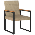 Gartenmöbel Set 3 pcs Beige und Cremeweiß Poly-Rattan